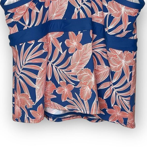 Lands’ End 20 W DDD Tummy Control Keyhole High Neck Tankini Top Swimsuit - Picture 6 of 9